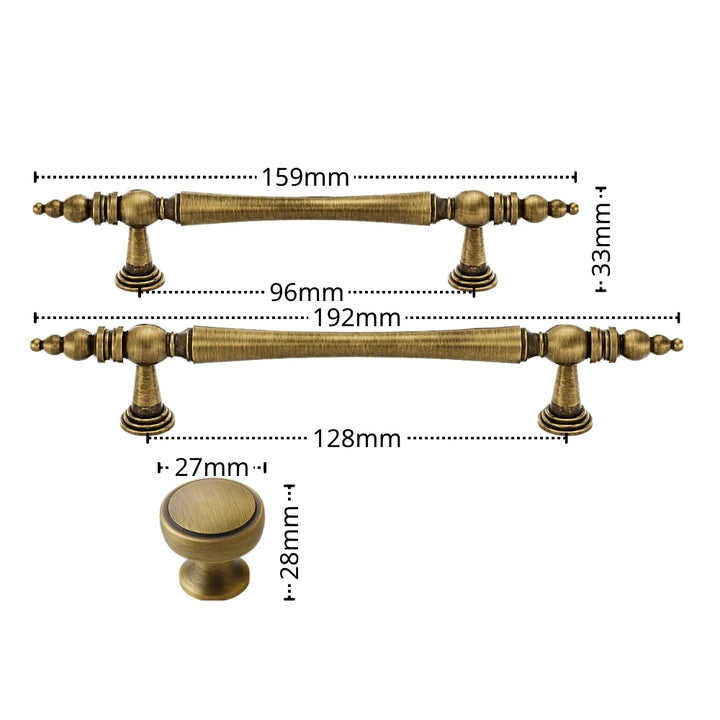 ALPHA Antique Brass 5 inch Drawer Pulls
