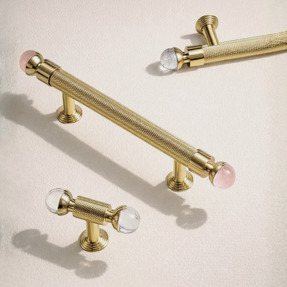 LUME - Brushed Brass 5" Knobs and Pulls
