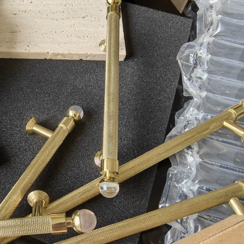 LUME - Brushed Brass 5" Knobs and Pulls