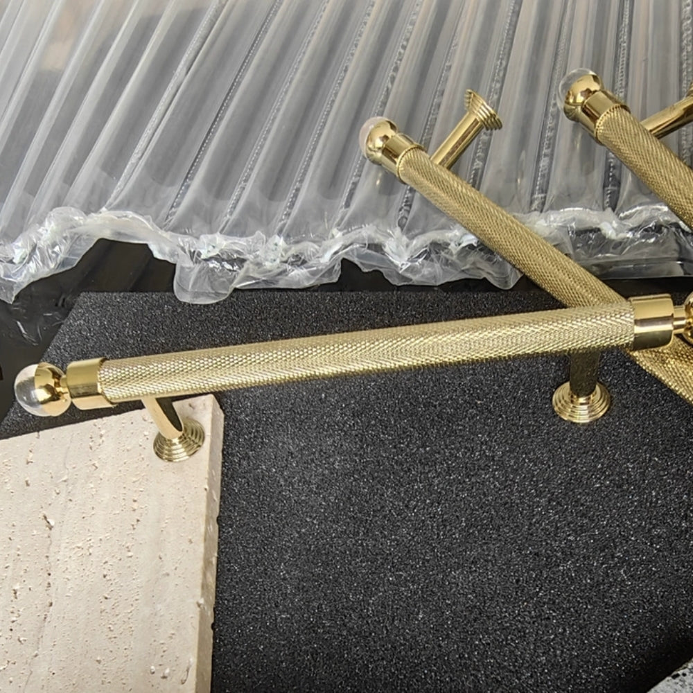 LUME - Brushed Brass 5" Knobs and Pulls