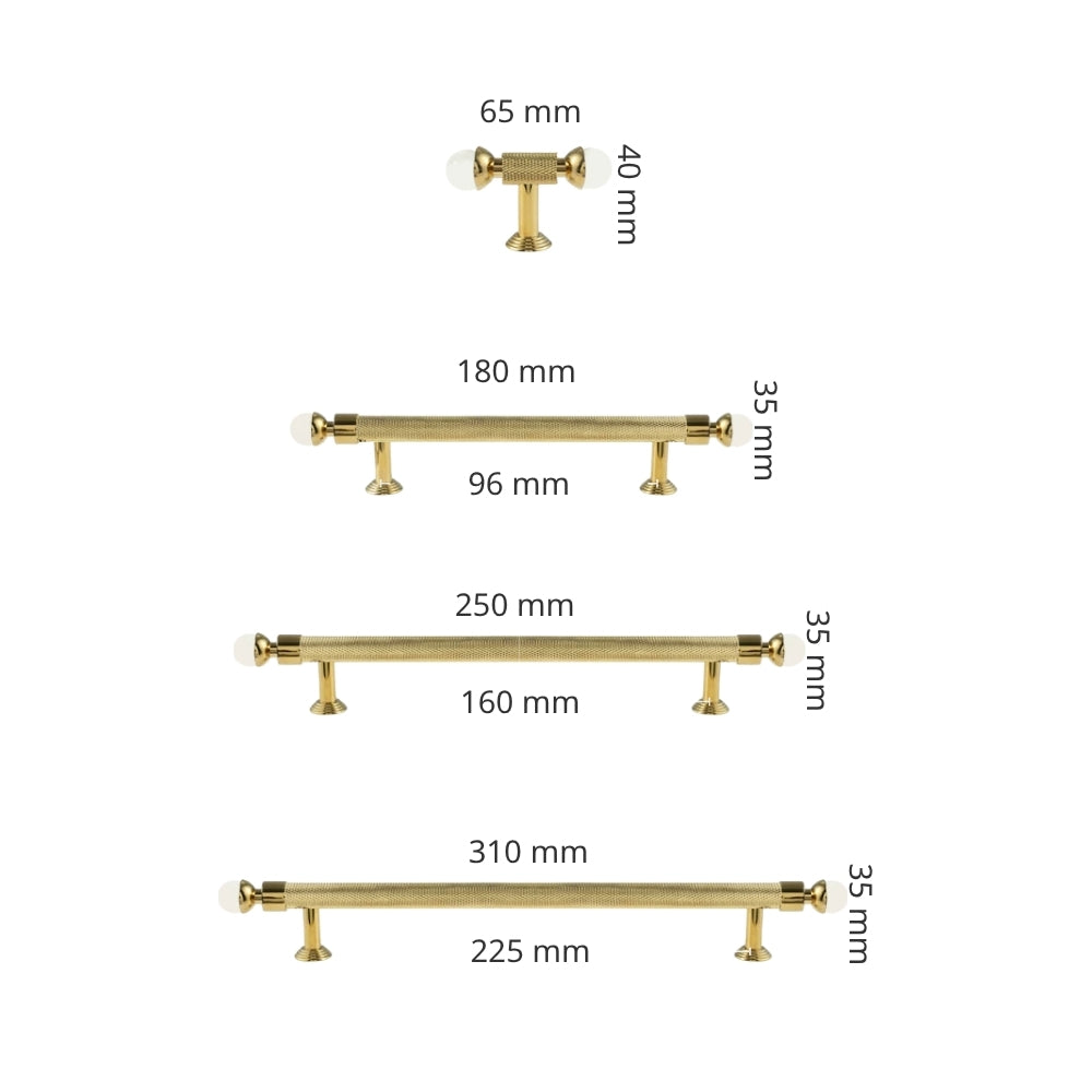 LUME - Brushed Brass 5" Knobs and Pulls