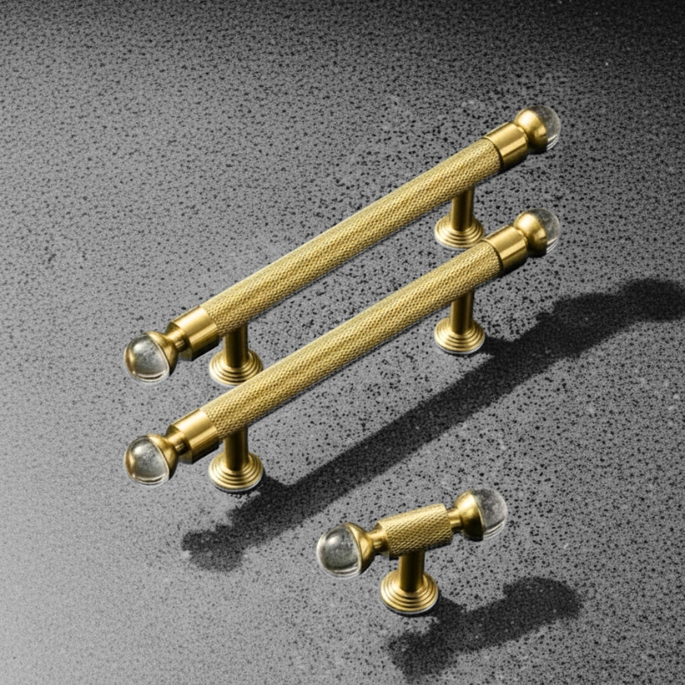 LUME - Brushed Brass 5" Knobs and Pulls