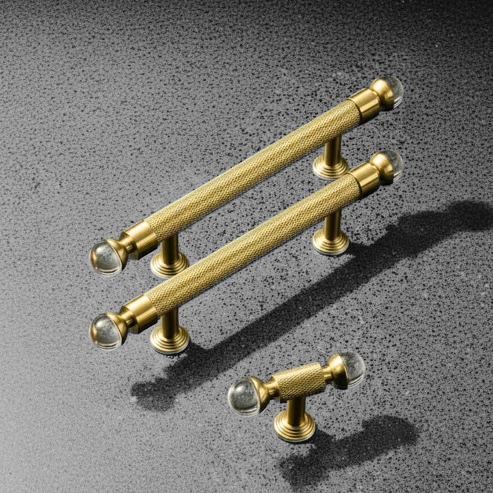 LUME - Brushed Brass 5" Knobs and Pulls