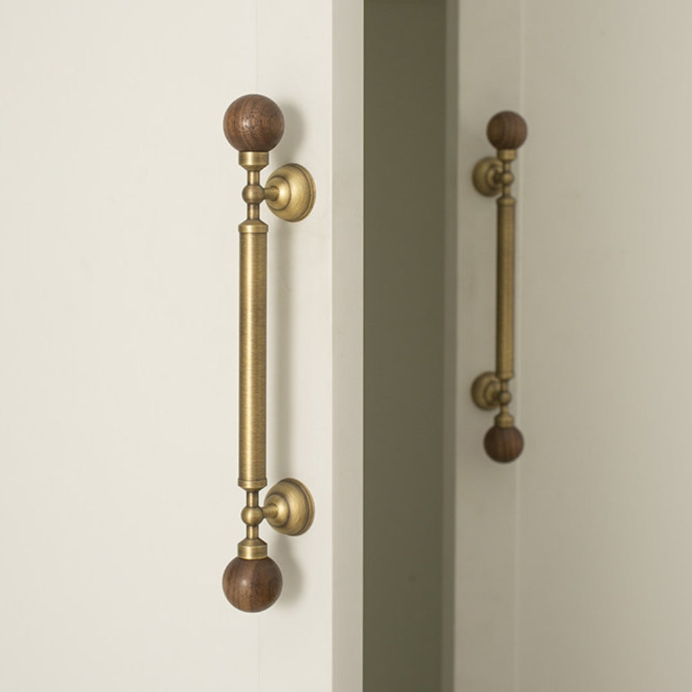 OPAL - Brass and Walnut 9" Knobs and Pulls