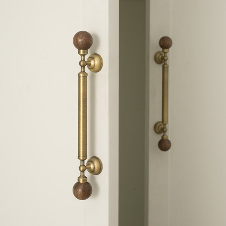 OPAL - Brass and Walnut 9" Knobs and Pulls
