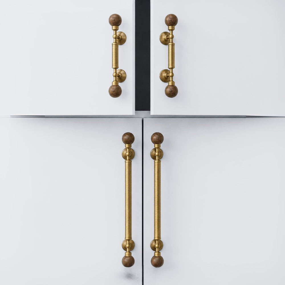 OPAL - Brass and Walnut 9" Knobs and Pulls