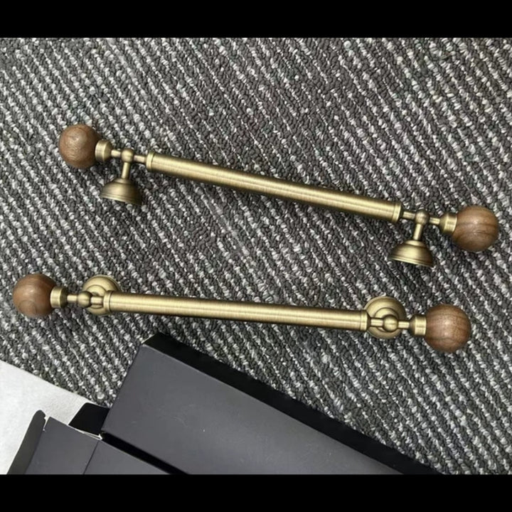 OPAL - Brass and Walnut 9" Knobs and Pulls