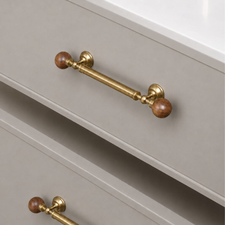 OPAL - Brass and Walnut 9" Knobs and Pulls