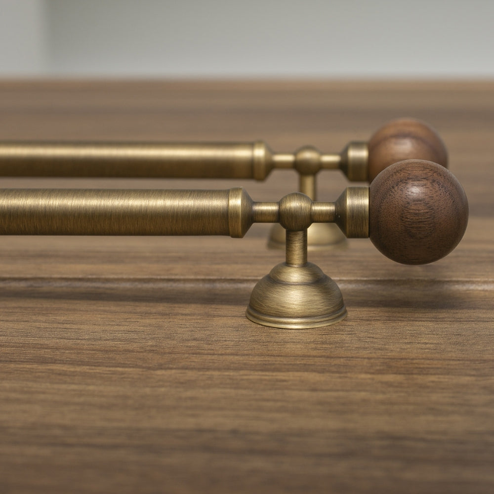 OPAL - Brass and Walnut 9" Knobs and Pulls