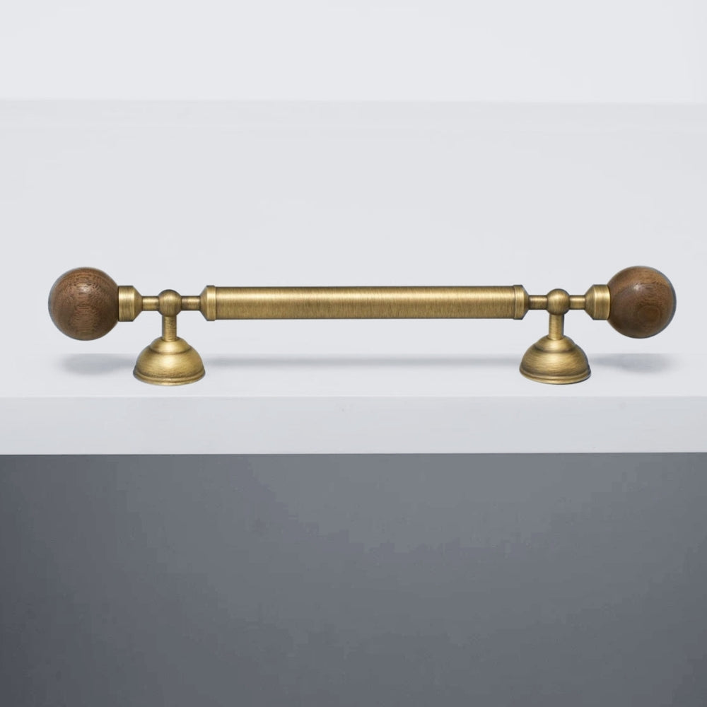 OPAL - Brass and Walnut 9" Knobs and Pulls