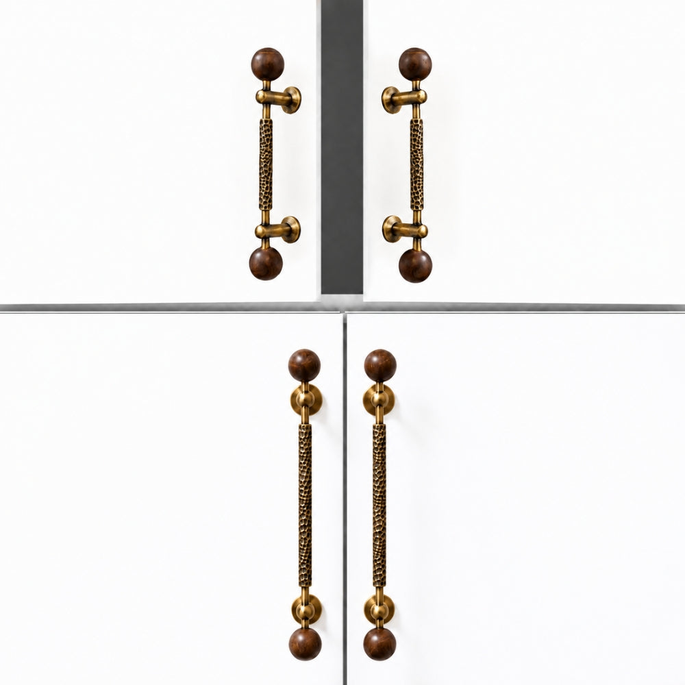 PAX - Antique Brass and Walnut 7.5" Knobs and Pulls