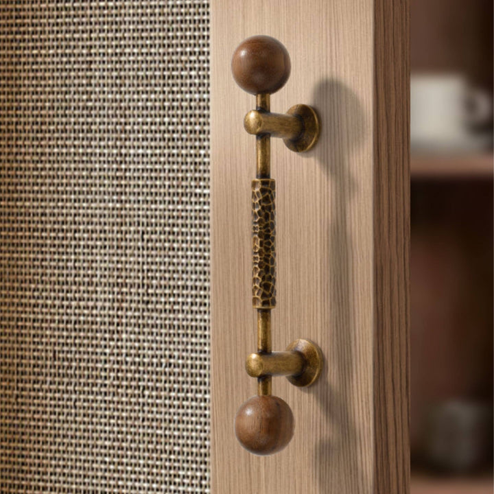 PAX - Antique Brass and Walnut 7.5" Knobs and Pulls