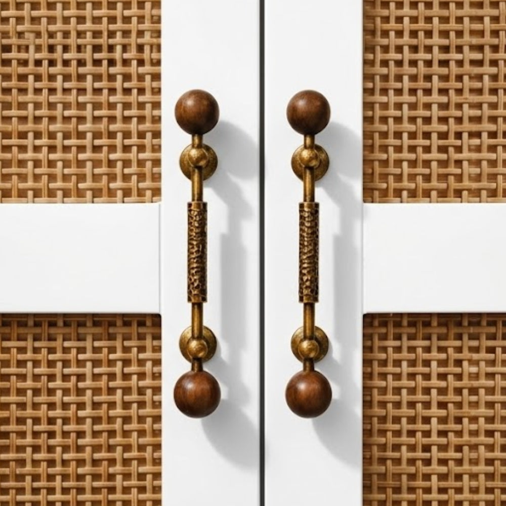 PAX - Antique Brass and Walnut 7.5" Knobs and Pulls
