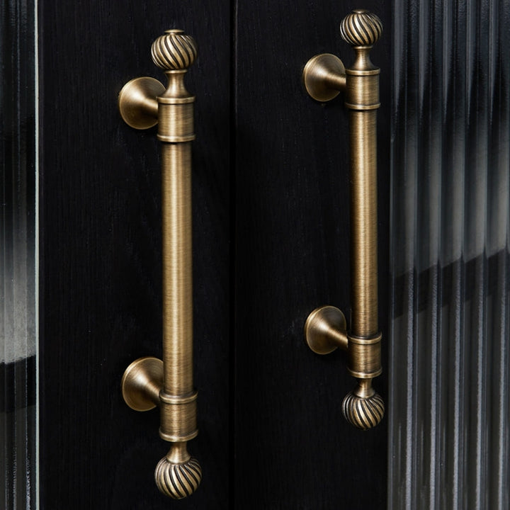 Antique brass 3.75-inch cabinet knobs and pulls — view 02