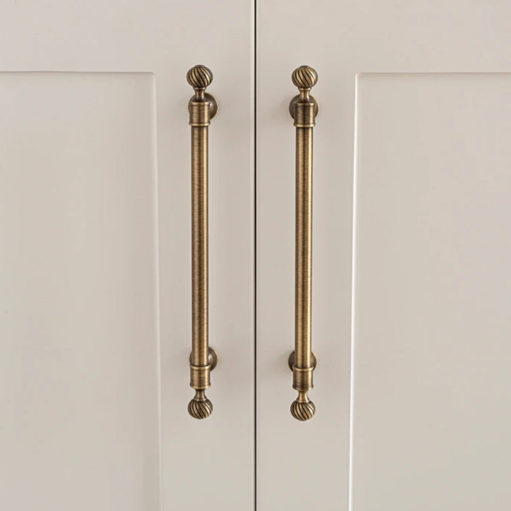 Antique brass 3.75-inch cabinet knobs and pulls — view 03