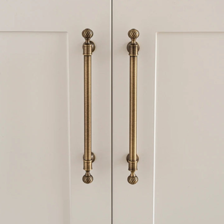 Antique brass 3.75-inch cabinet knobs and pulls — view 03