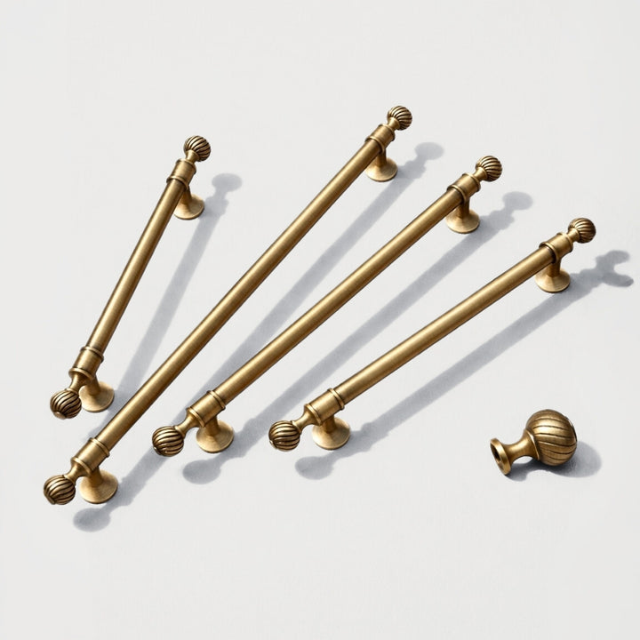 Antique brass 3.75-inch cabinet knobs and pulls — view 04