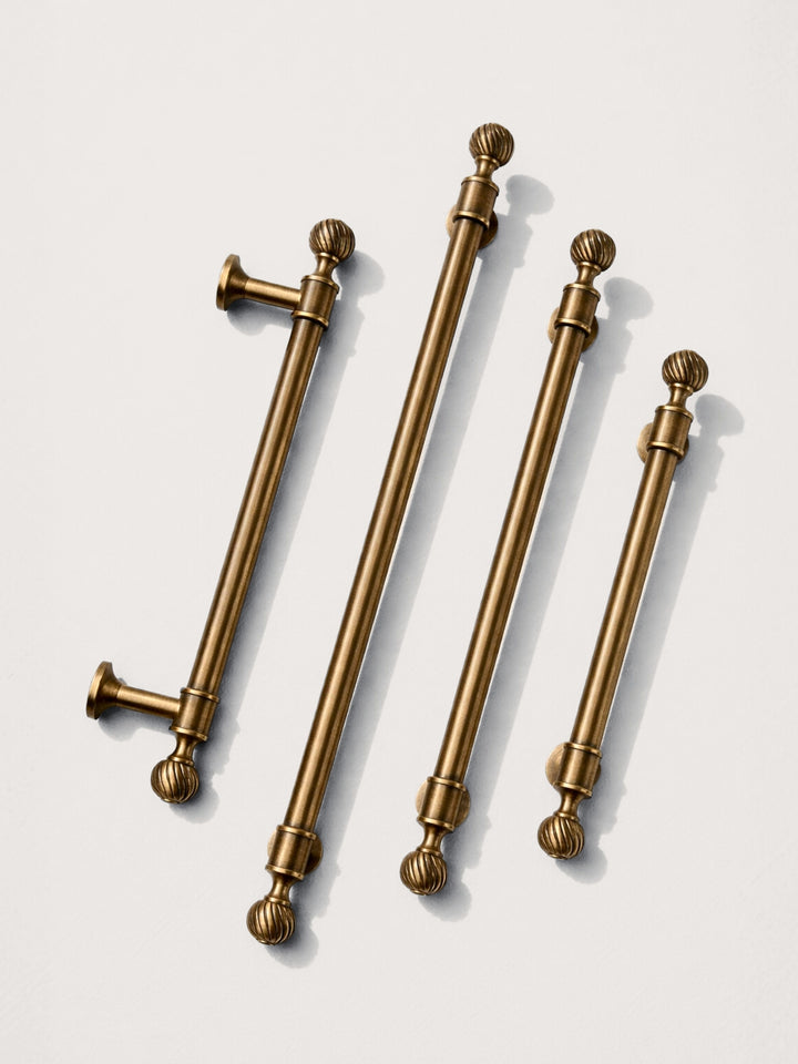 Antique brass 3.75-inch cabinet knobs and pulls — view 05