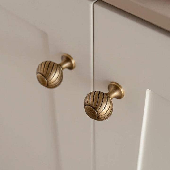 Antique brass 3.75-inch cabinet knobs and pulls — view 06