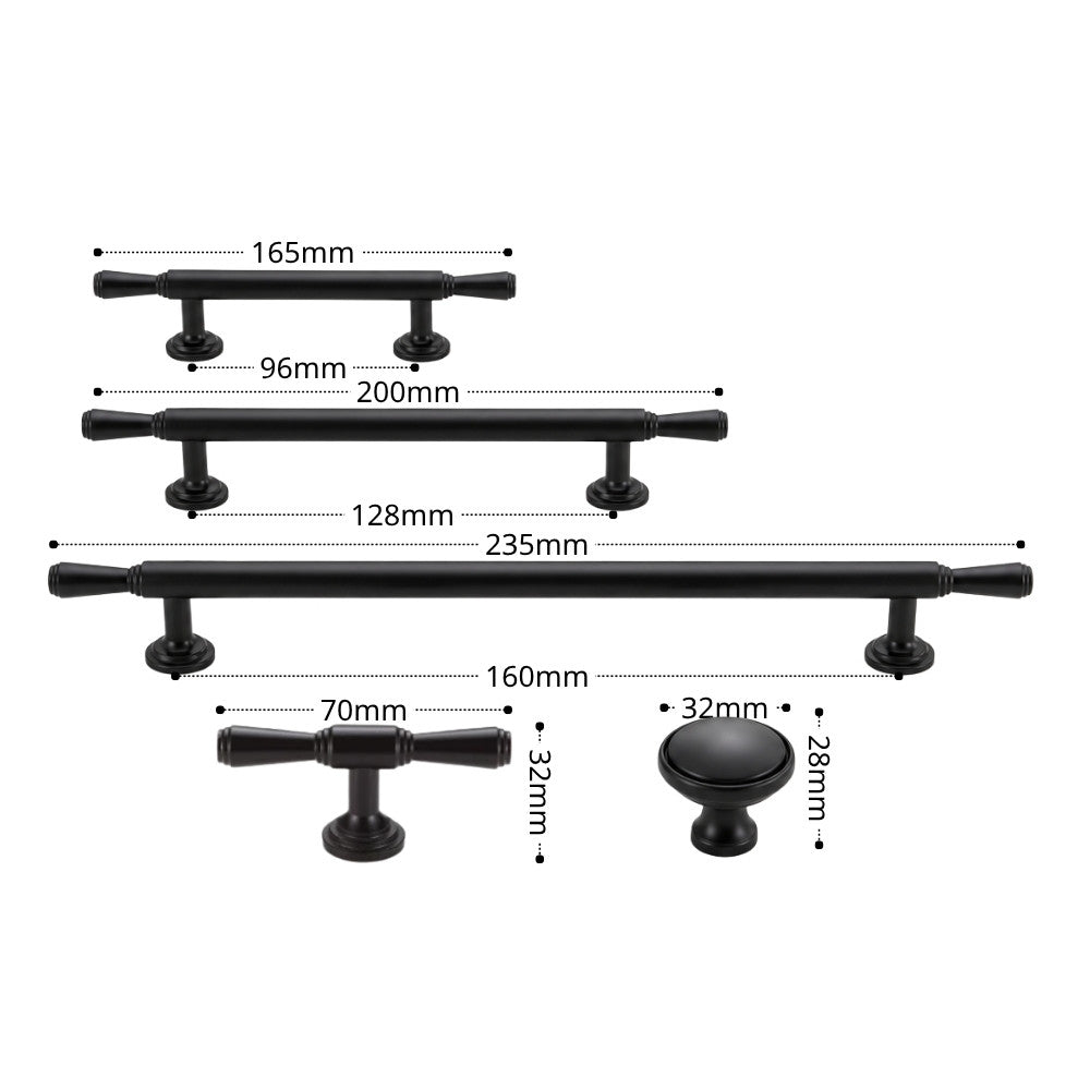 ARC matte black 5 inch cabinet bar pull - white shaker kitchen island - ARCHANDLES