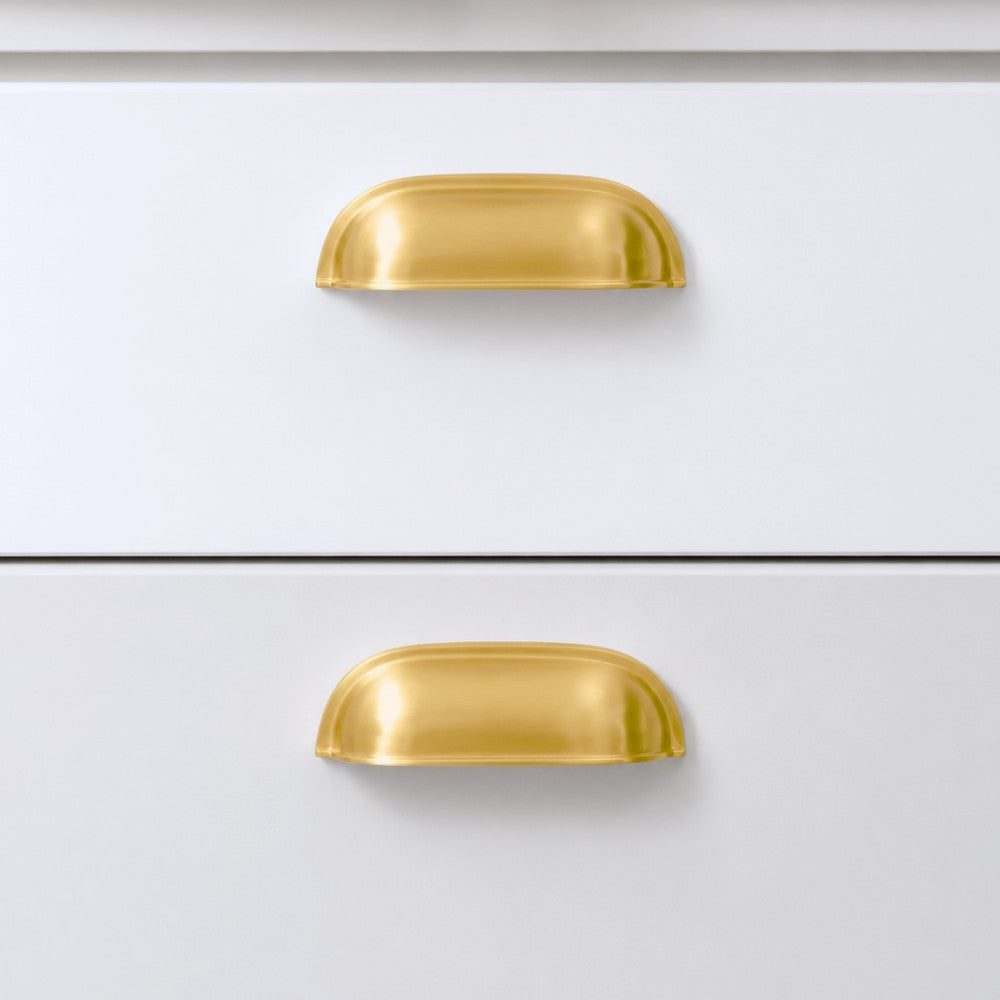 3 Inch Brushed Brass Cup Pulls | AURUM