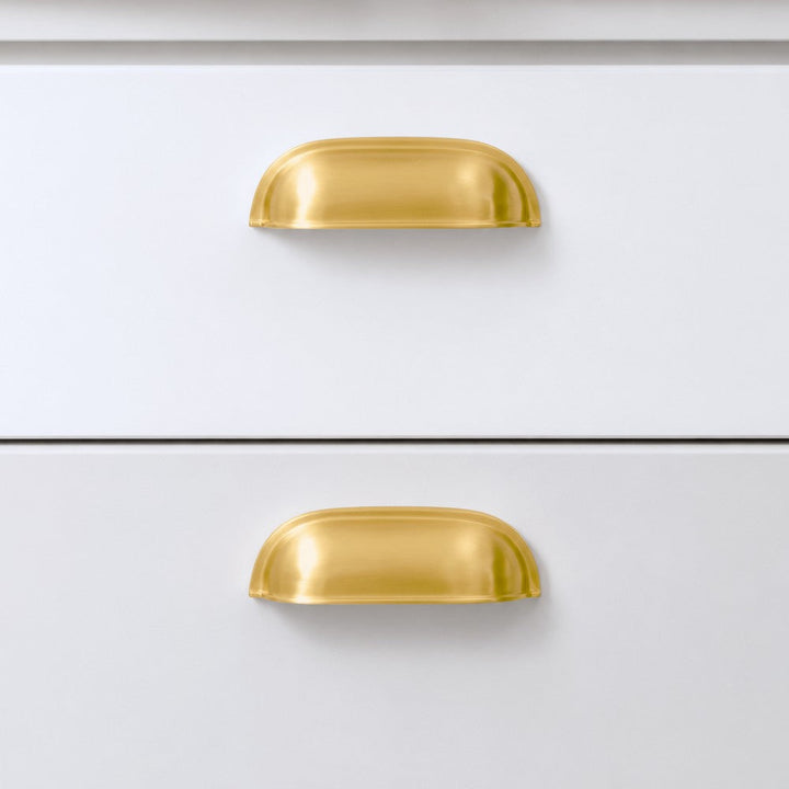 3 Inch Brushed Brass Cup Pulls | AURUM