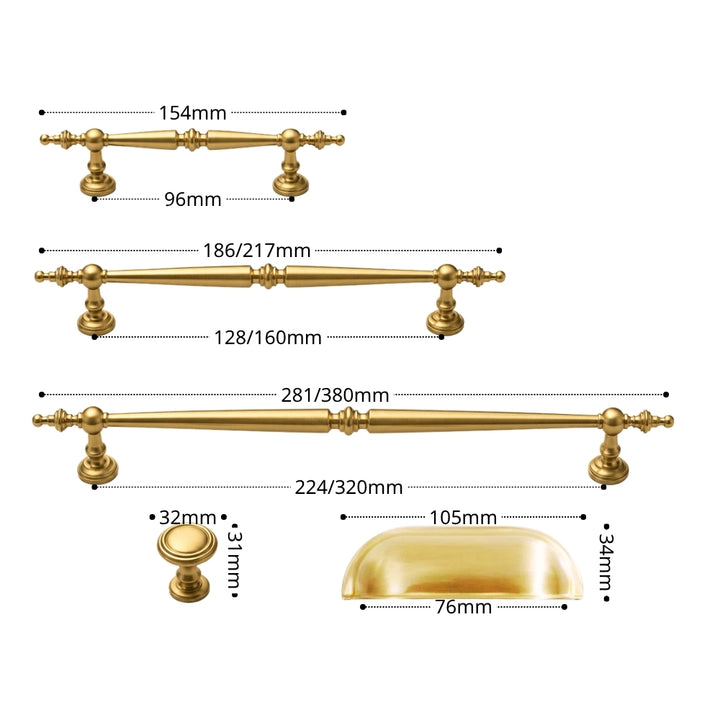 3 Inch Brushed Brass Cup Pulls | AURUM
