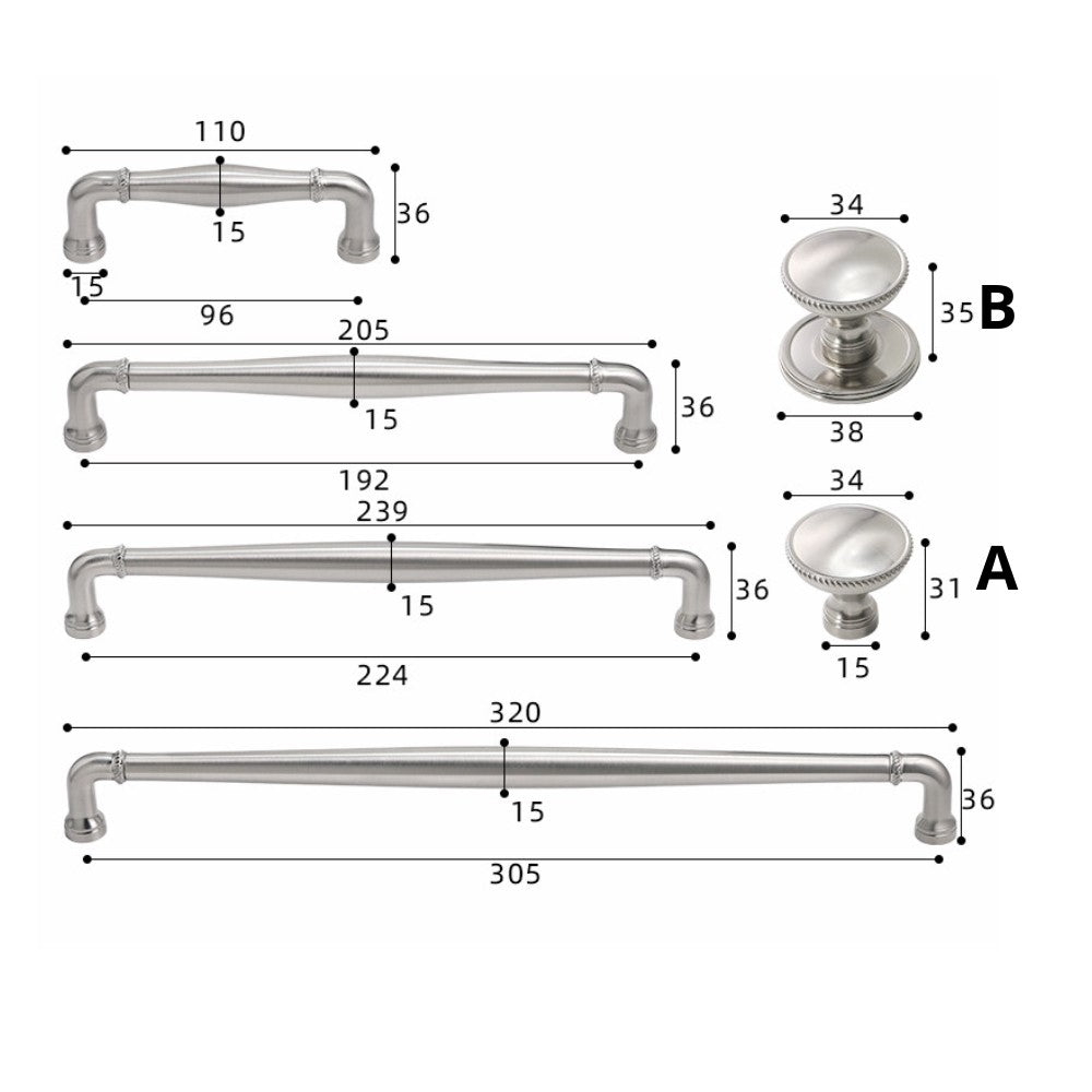 AXIS Brushed Nickel Cabinet Knobs for Kitchen