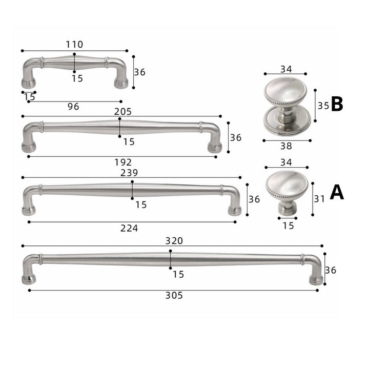 AXIS Brushed Nickel Cabinet Knobs for Kitchen