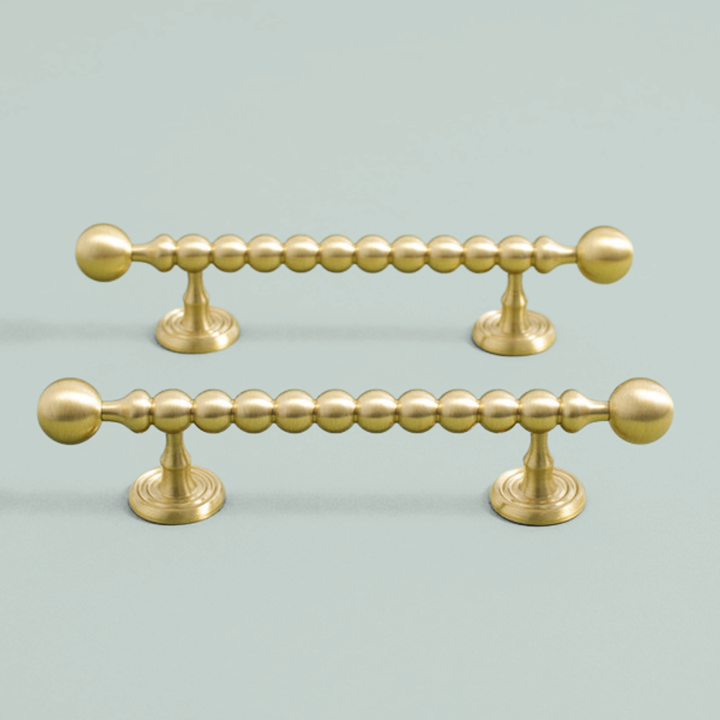 Brushed brass 3.75-inch cabinet knobs and pulls — view 05