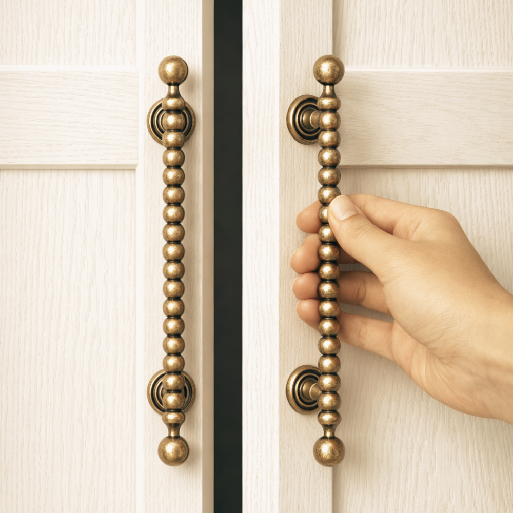 Brushed brass 3.75-inch cabinet knobs and pulls — view 12