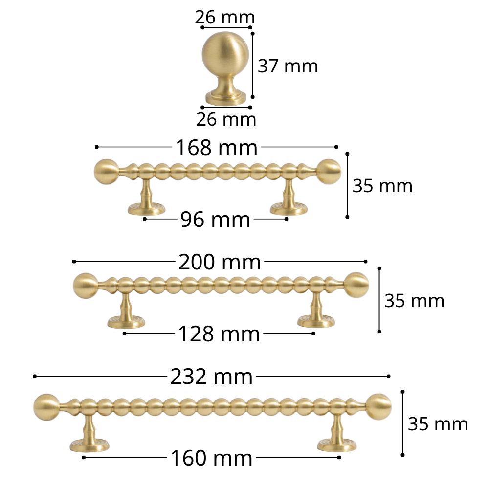 Brushed brass 3.75-inch cabinet knobs and pulls — view 15
