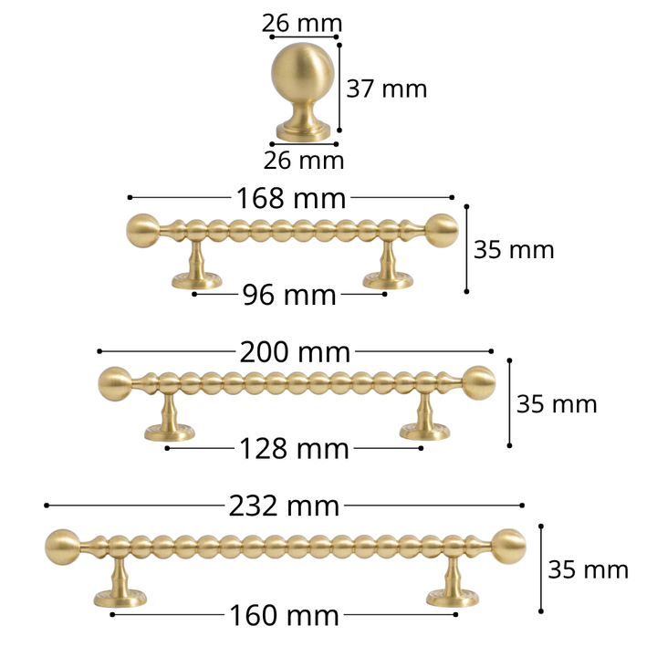 Brushed brass 3.75-inch cabinet knobs and pulls — view 15