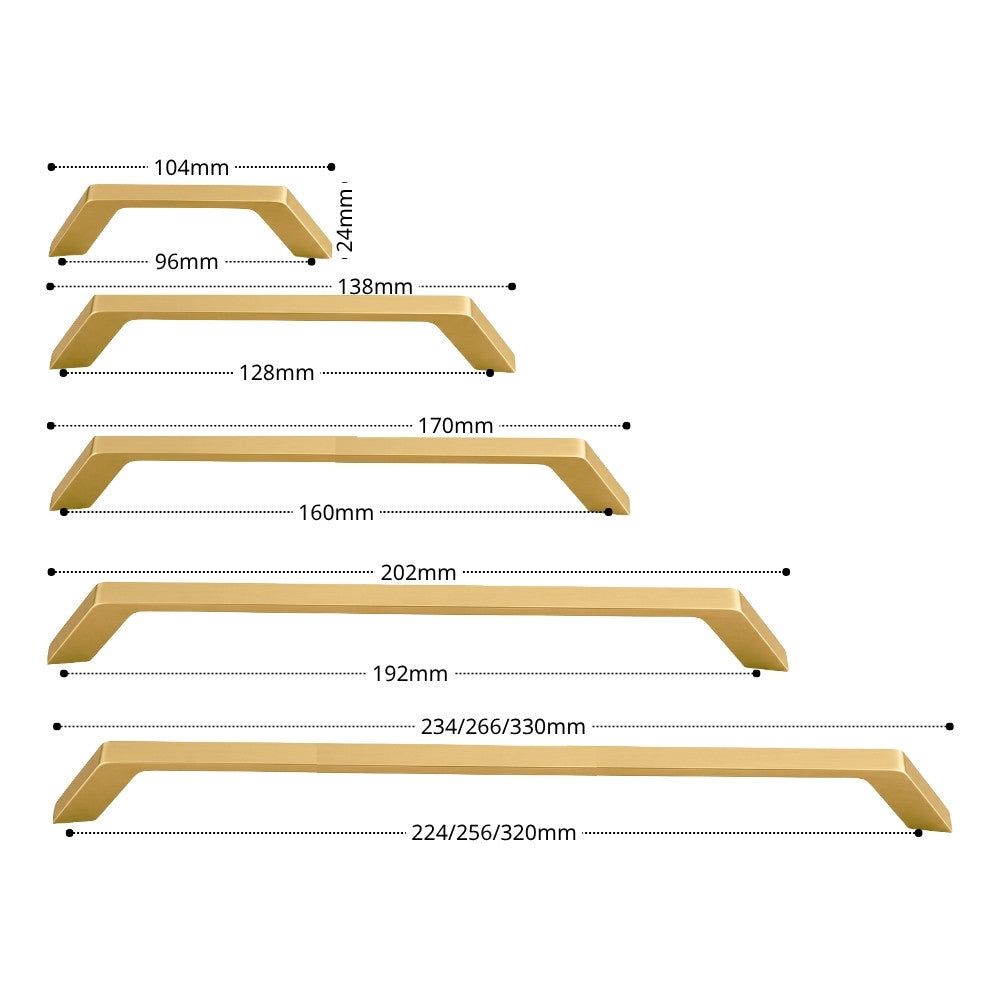 6.25 Inch Brushed Gold Cabinet Pulls | CONTOUR