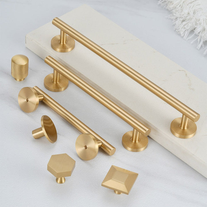 CORE brushed brass 6.25 inch cabinet bar pull - navy blue kitchen island - ARCHANDLES