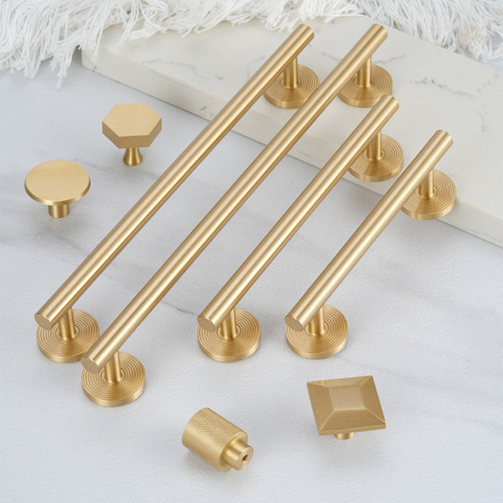CORE brushed brass 6.25 inch cabinet bar pull - navy blue kitchen island - ARCHANDLES