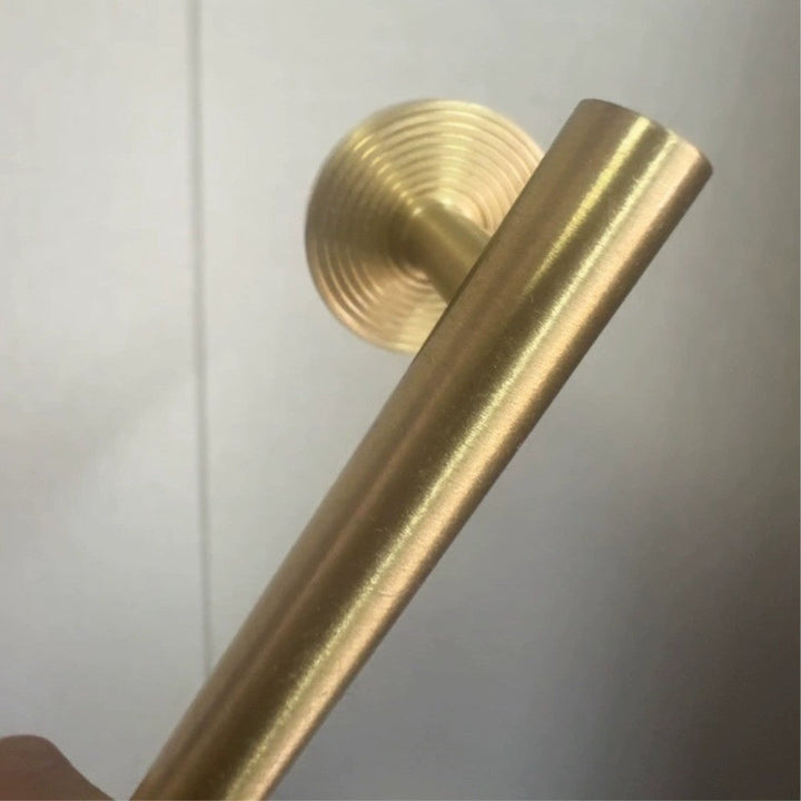 CORE brushed brass 6.25 inch cabinet bar pull - navy blue kitchen island - ARCHANDLES