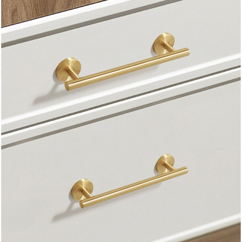 CORE brushed brass 6.25 inch cabinet bar pull - navy blue kitchen island - ARCHANDLES