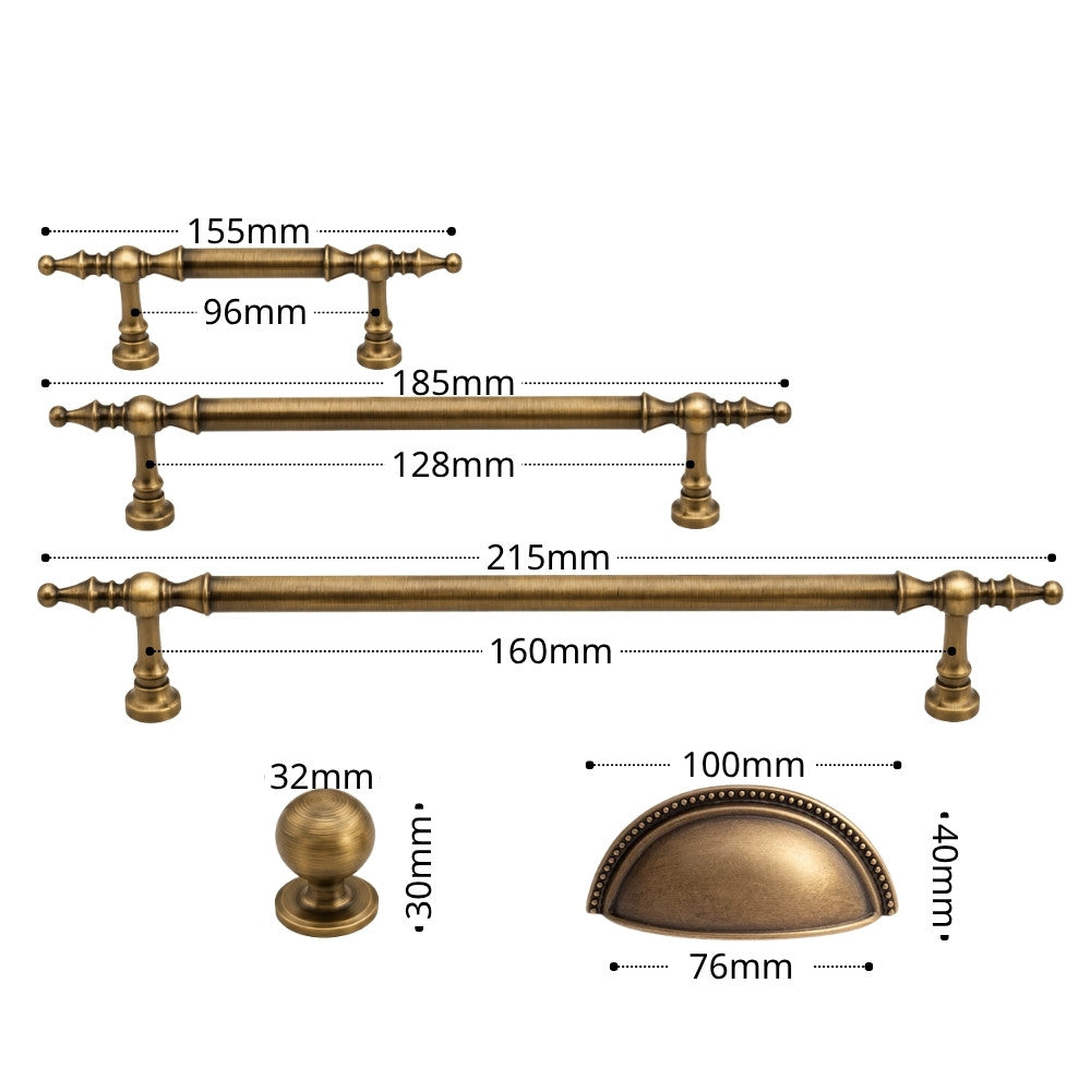 3 Inch Antique Brass Cup Pulls | CROWN