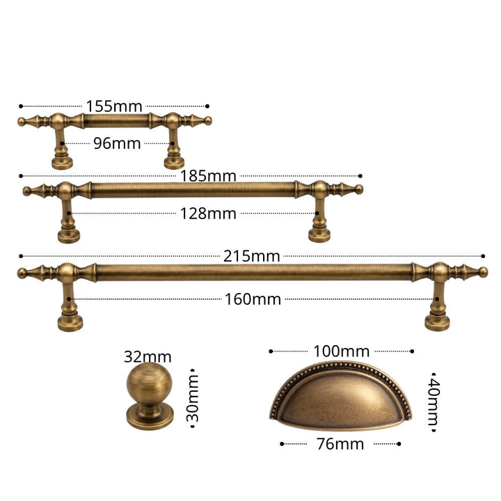 3 Inch Antique Brass Cup Pulls | CROWN