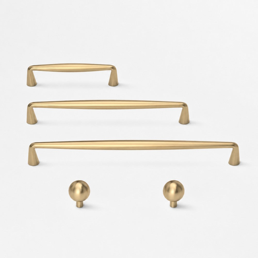 DRIFT brushed gold 5 inch cabinet bar pull - ARCHANDLES