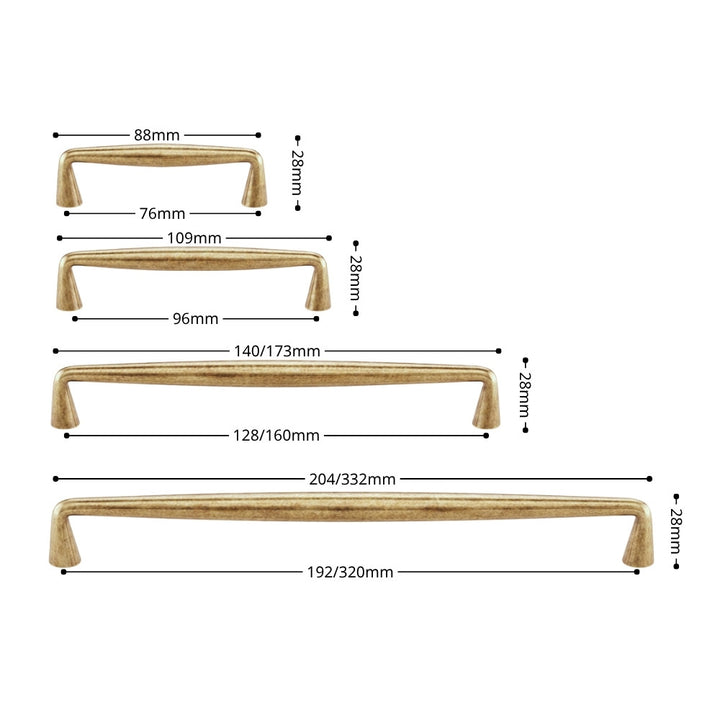 DRIFT brushed gold 5 inch cabinet bar pull - ARCHANDLES
