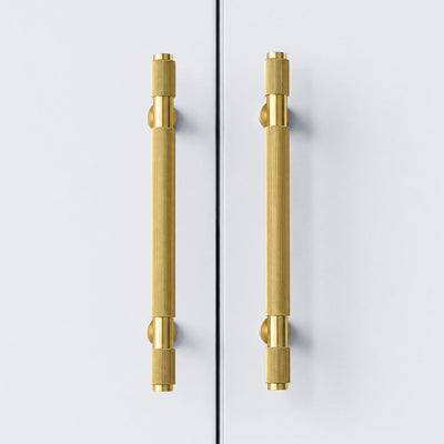 EDGE brushed brass 10 inch cabinet bar pull - navy blue kitchen island - ARCHANDLES