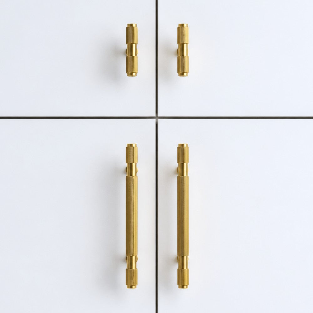 EDGE brushed brass 10 inch cabinet bar pull - navy blue kitchen island - ARCHANDLES
