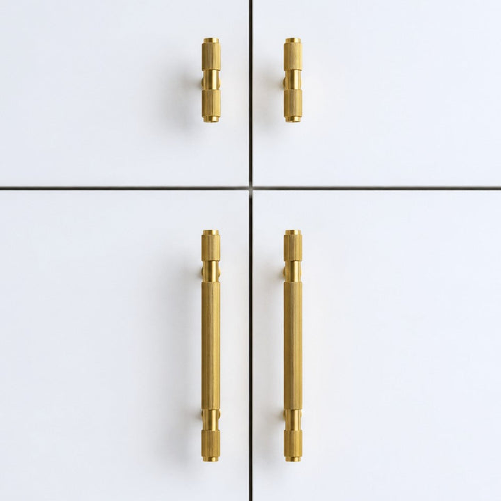 EDGE brushed brass 10 inch cabinet bar pull - navy blue kitchen island - ARCHANDLES