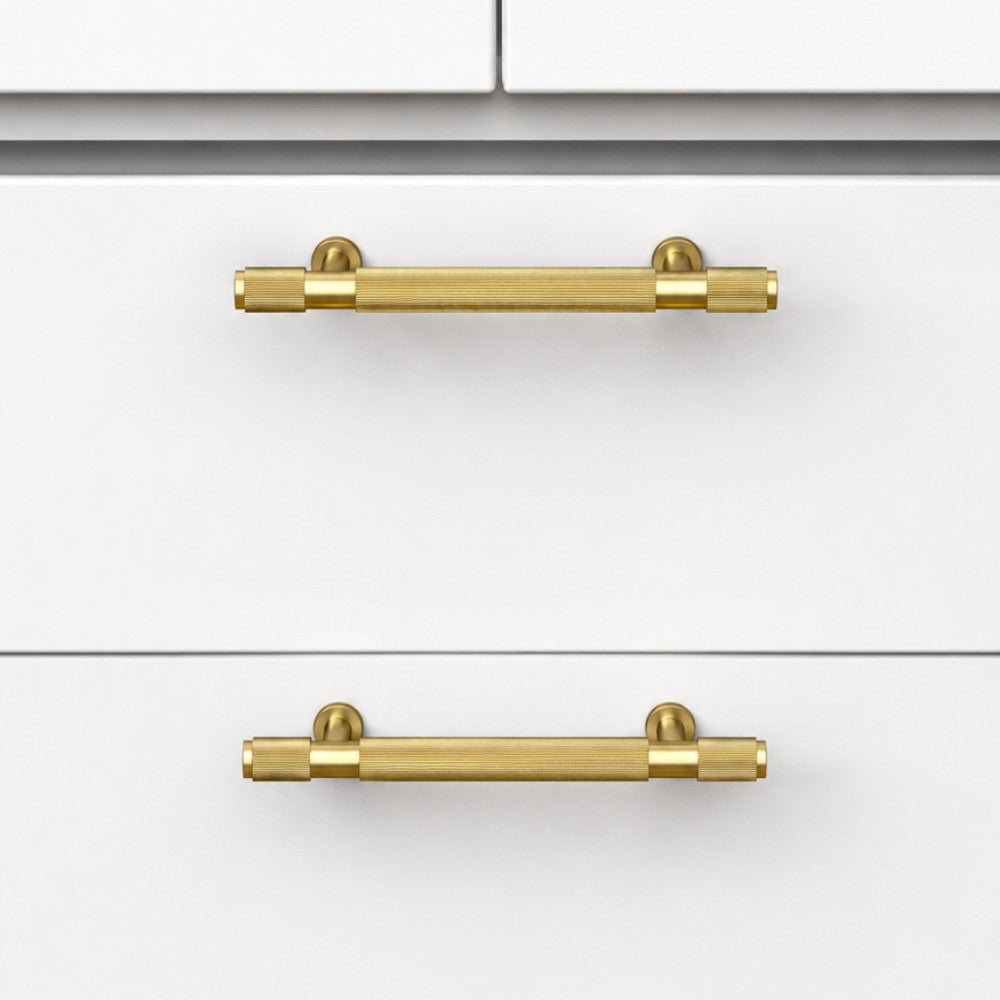 EDGE brushed brass 10 inch cabinet bar pull - navy blue kitchen island - ARCHANDLES