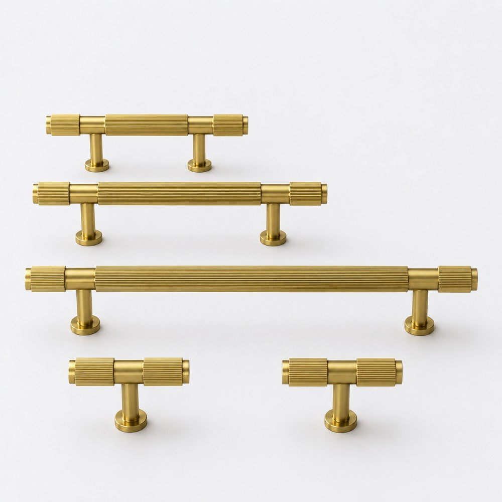 EDGE brushed brass 10 inch cabinet bar pull - navy blue kitchen island - ARCHANDLES
