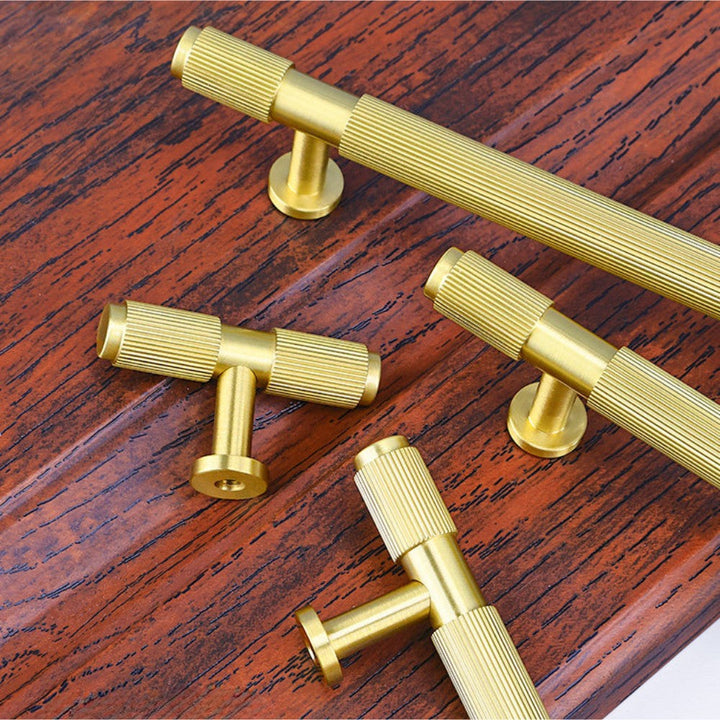 EDGE brushed brass 10 inch cabinet bar pull - navy blue kitchen island - ARCHANDLES