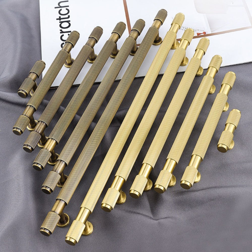 EDGE brushed brass 10 inch cabinet bar pull - navy blue kitchen island - ARCHANDLES