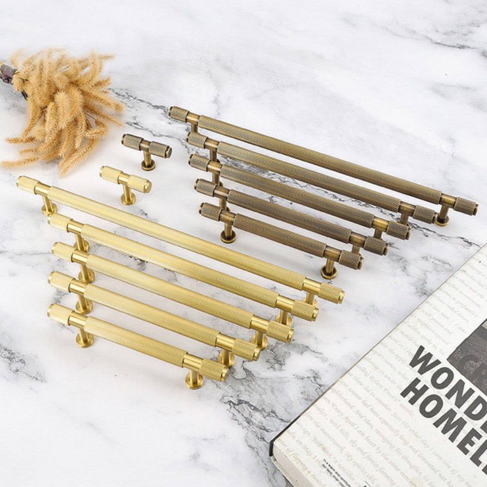 EDGE brushed brass 10 inch cabinet bar pull - navy blue kitchen island - ARCHANDLES